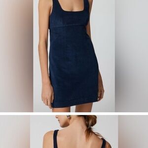 Urban Outfitters Navy Blue Suede Mini Dress